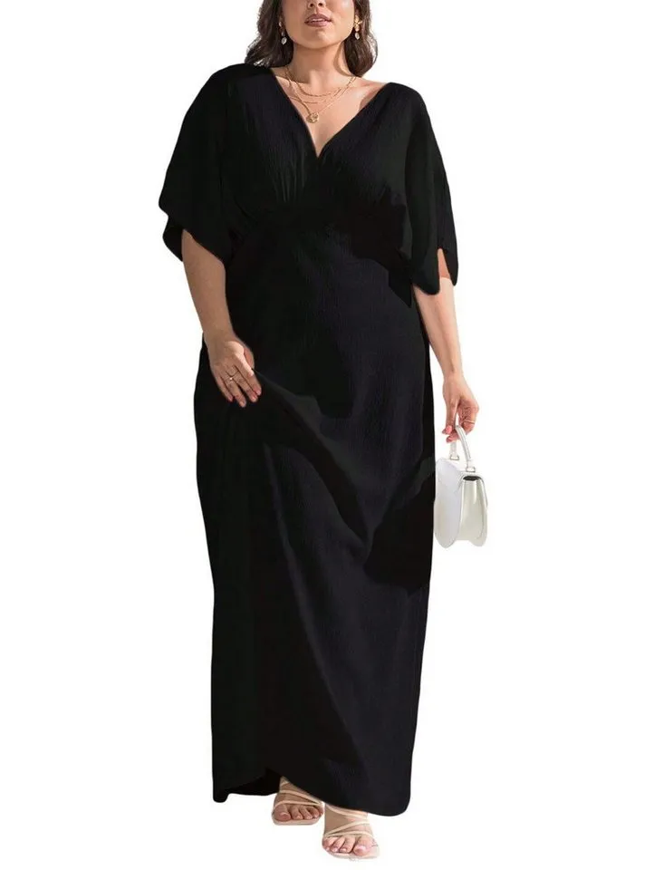ocoza Maxikleid Pimiento Maxikleid, Schwarz, – Produktbild 1 von 3