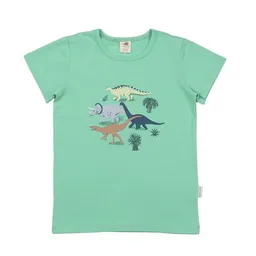 Walkiddy Walkiddy Kinder T-Shirt GOTS zertifiziert, Bio-Baumwolle, mintgrün, Dinosaurier-Print, weich & bequem – Produktbild 1 von 1
