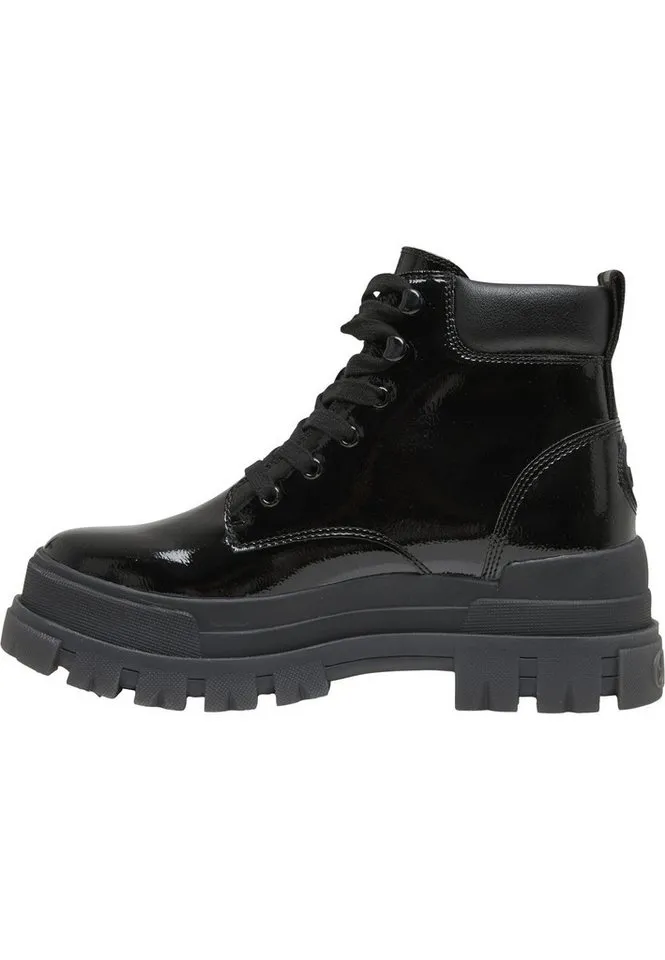 Buffalo Buffalo ASPHA LACE UP MID - VEGAN PATENT Stiefel, Schwarz, – Produktbild 5 von 5