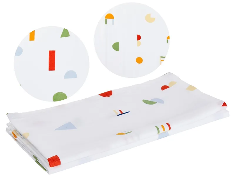 HANS NATUR Spucktücher Bio-Baumwolle 2er Set "Bauklötze" Maße 75 x 75 cm, Mehrfarbig, – Produktbild 1 von 2