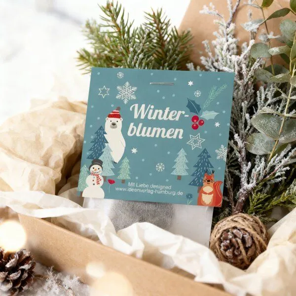 Ideenverlag Hamburg Ideenverlag Hamburg 10 „Winterblumen“ Samenbomben im Tütchen mit Kaltkeimer-Saatgut – Produktbild 1 von 6