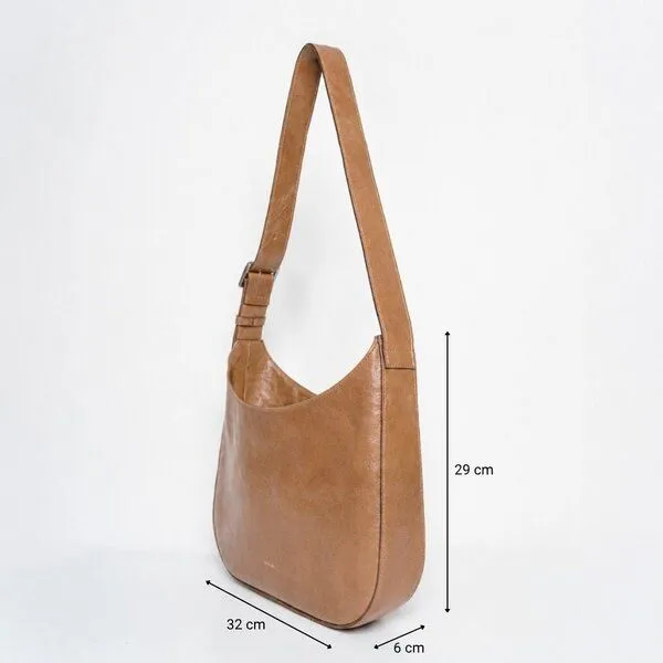 ann kurz ann kurz Versatile Hobo – Hobo-Tasche aus Leder, Patent taupe, – Produktbild 3 von 3