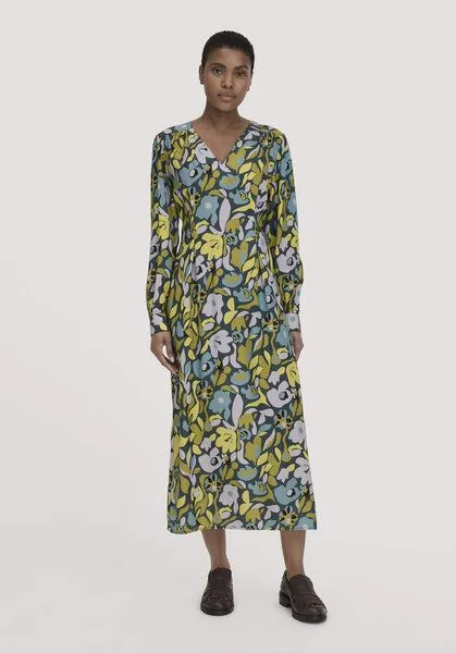 hessnatur hessnatur Kleid Knöchellang Regular aus LENZING ECOVERO Satin, Dunkles petrol, – Produktbild 1 von 4