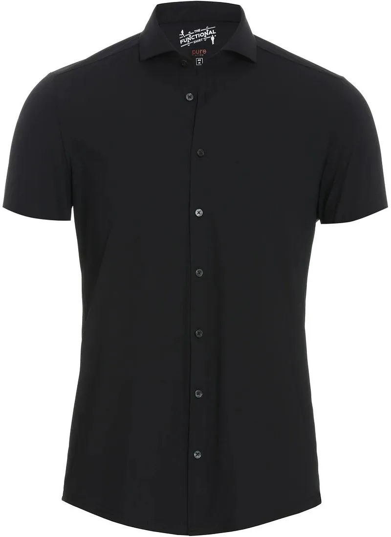 Pure Pure Kurzarmhemd The Functional Shirt Blau-Schwarz - Größe 40 (M), Schwarz, – Produktbild 1 von 1