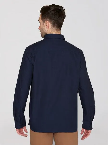 KnowledgeCotton Apparel KnowledgeCotton Apparel Oxford Hemd - HARALD small owl oxford regular fit shirt - aus Bio-Baumwolle, Blau (total eclipse), – Produktbild 4 von 4