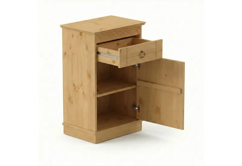 OTTO home Unterschrank Indra, Badschrank, Badmöbel, Badezimmerschrank (B/T/H: 46/32/73 cm) aus massiver Kiefer, mit Schublade, FSC®-zertifiziert, Beige, – Produktbild 5 von 5