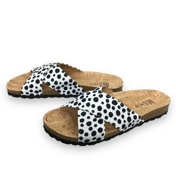 Grand Step Shoes Grand Step Shoes Lilo Sandalen, vegan, Weiß-schwarz (dots), – Produktbild 1 von 4