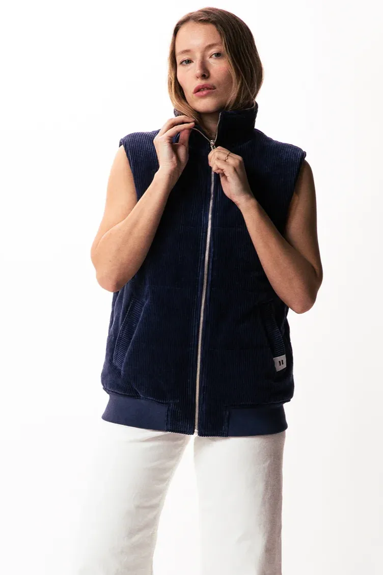 Côtelé Côtelé Damen vegan Steppweste, Blau, – Produktbild 2 von 2