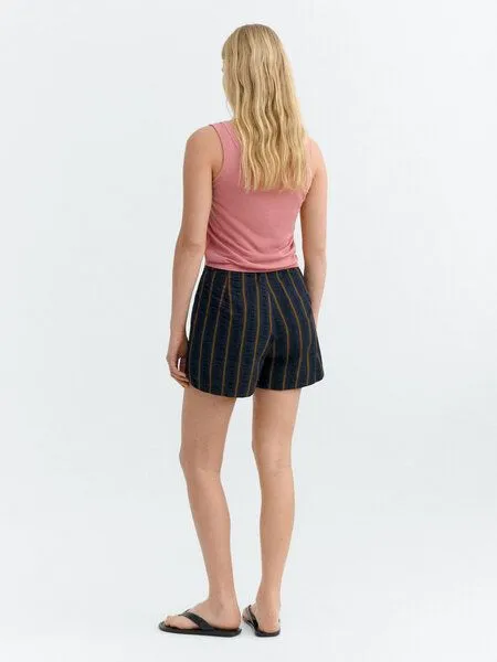 thinking mu thinking mu Damen Shorts - Nar Shorts Seersucker - aus Baumwolle, Portbau (blau), – Produktbild 3 von 3