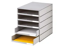 styro styro Styroval pro Box mit 5 Schubladen offen, oeko-grau – Produktbild 1 von 1
