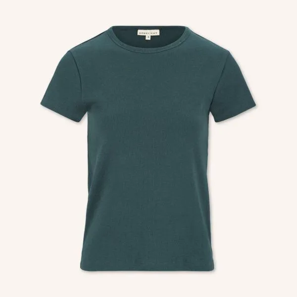 NORDLICHT NORDLICHT Ripp T-Shirt Ylva, Grün, – Produktbild 2 von 4