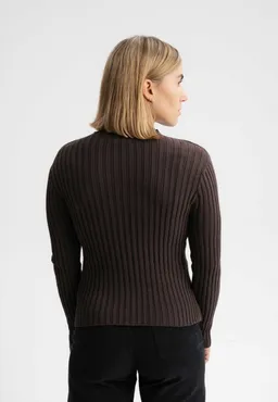 MELA MELA Damen vegan Strickpullover Namari Dunkelbraun – Produktbild 1 von 1
