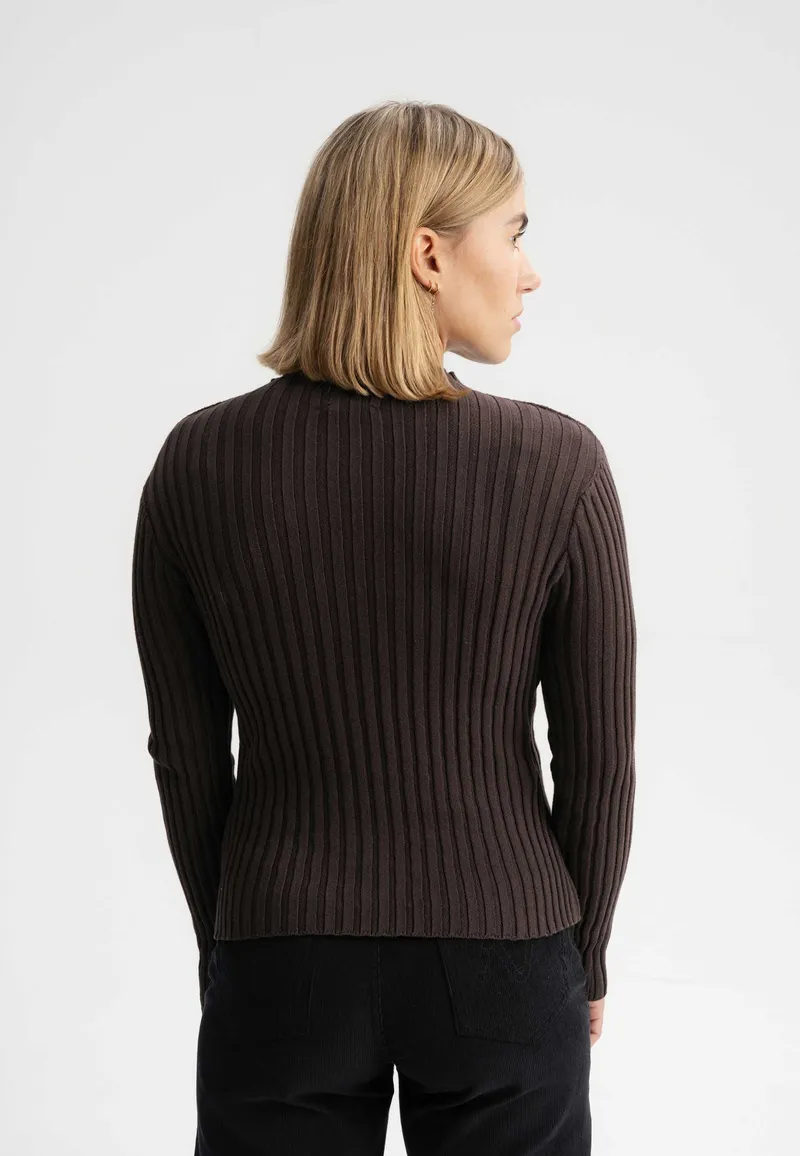 MELA MELA Damen vegan Strickpullover Namari Dunkelbraun, Dunkelbraun, – Produktbild 1 von 2