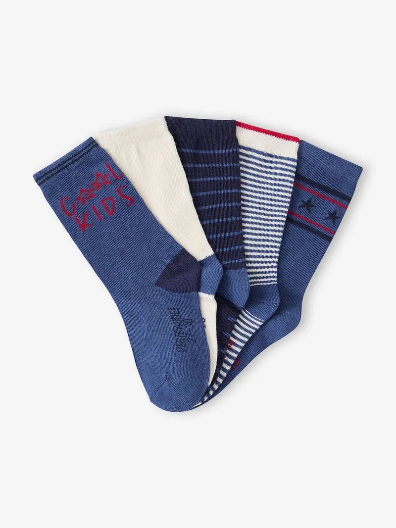 Vertbaudet 5er-Pack Jungen Socken COOL KIDS, Nachtblau, – Produktbild 2 von 2