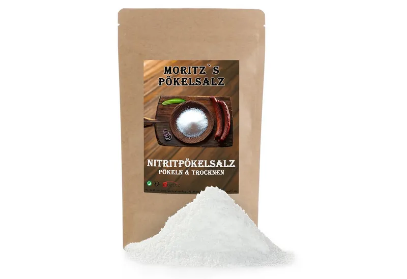 Moritz Moritz Räucherbox 900g Nitritsalz 0,4-0,5% Pökelsalz Salzmischung Nitrit Salz NPS Salz zum Pökeln – Produktbild 1 von 4