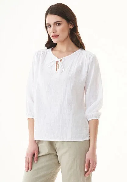 ORGANICATION ORGANICATION Bluse aus Bio-Baumwolle, Weiß(white), – Produktbild 3 von 4