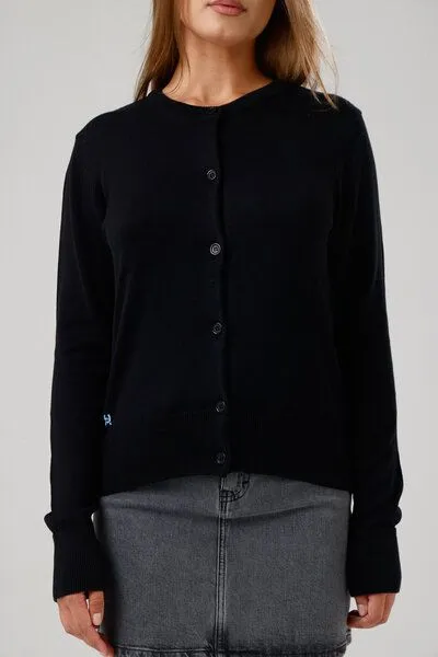 GORG GORG Damen Strickjacke mit Rundhalsausschnitt, Schwarz, – Produktbild 4 von 4