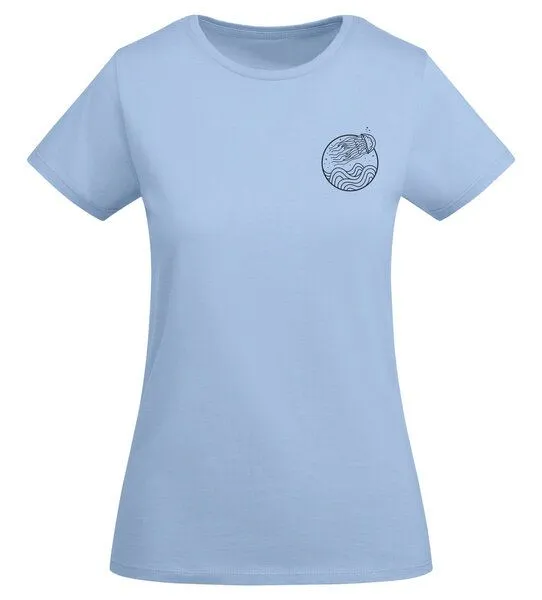 vis wear vis wear Qualle zwischen Ozean und Wellen - Damen Organic Shirt, Blau, – Produktbild 4 von 4