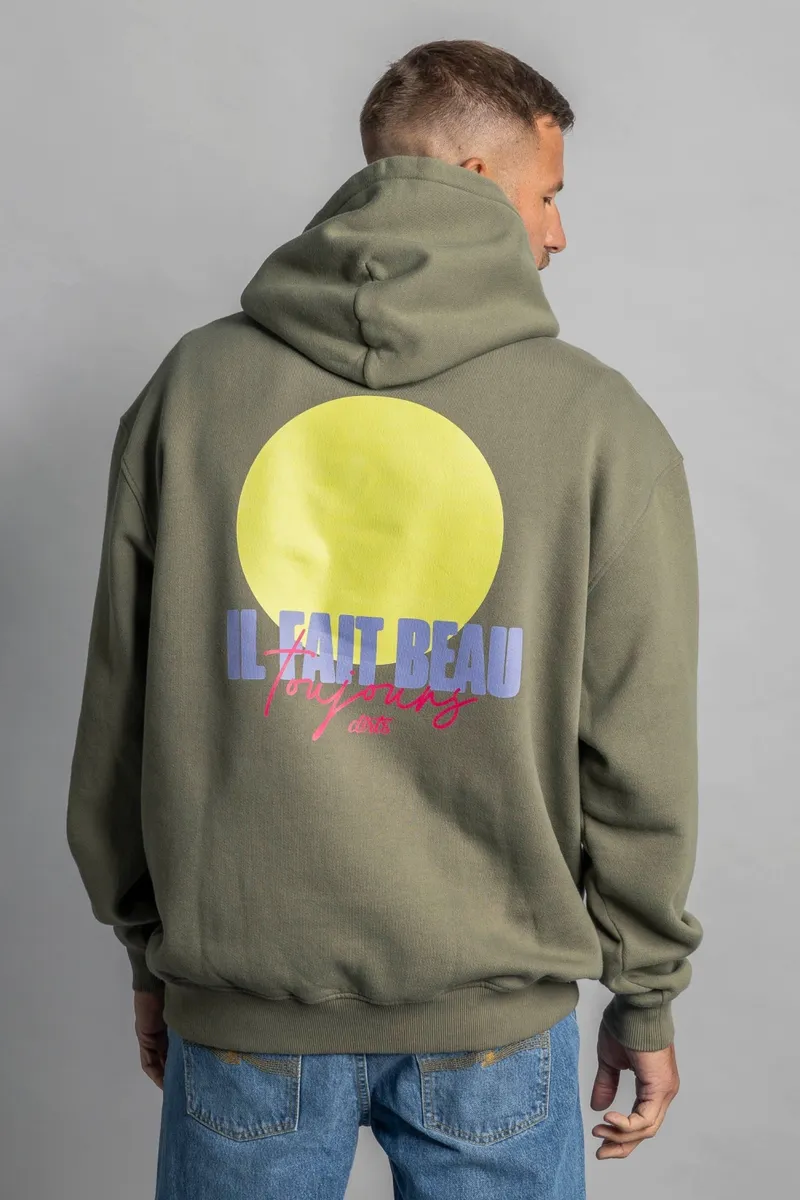 DIRTS DIRTS Herren vegan Hoodie Oversized Il Fait Beau Dusty Olive, Olivgrün, – Produktbild 2 von 2