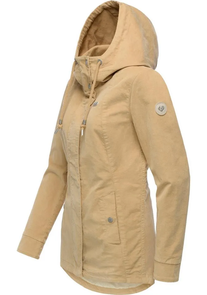 ragwear ragwear Cordjacke Alvena Cordy YOUMODO Sportliche leichte Kordjacke mit Kapuze, Braun, – Produktbild 3 von 5