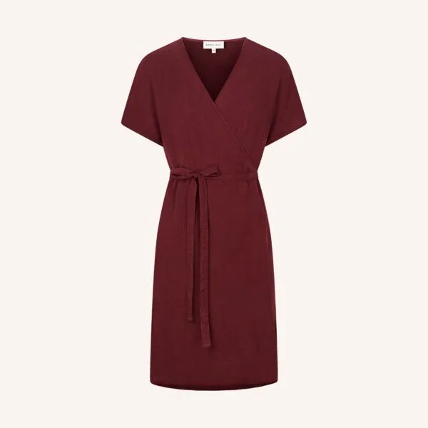 NORDLICHT NORDLICHT Damen Wickelkleid Tilda aus 100% Tencel, Rot, – Produktbild 2 von 4