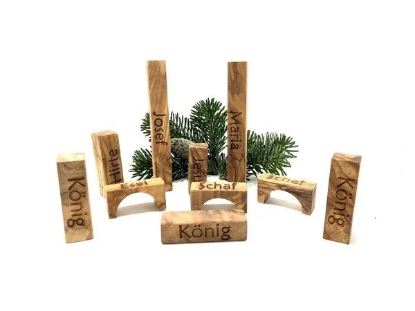 Olivenholz erleben Olivenholz erleben Weihnachtskrippe "MODERN LIFE" aus Olivenholz – Produktbild 2 von 6