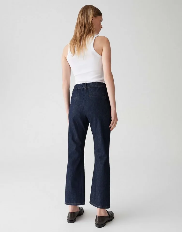OPUS PANTS Bootcut-Jeans LUANE mit Komfortbund Mid Rise Ankle, BCI Cotton, Gummibund hinten, Blau, – Produktbild 3 von 5