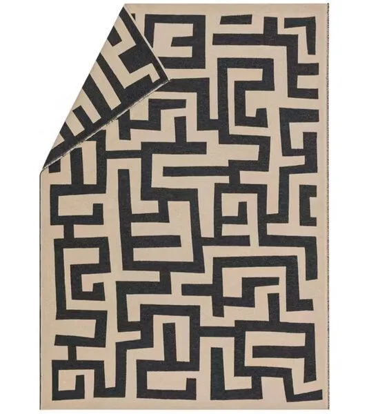 david fussenegger David Fussenegger LUCA Flanelldecke “Labyrinth” 200 x 140 cm, Natur, – Produktbild 1 von 4