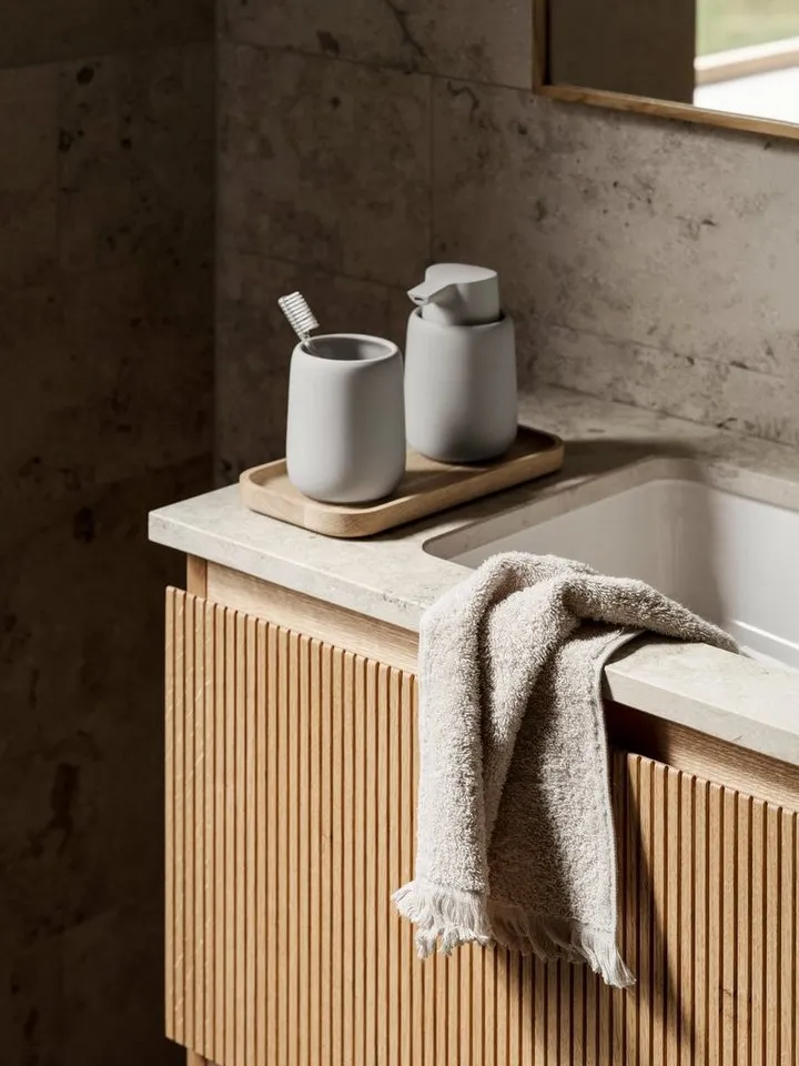 blomus Gästehandtücher -FRINO- 2er Set Luxuriöse Gästehandtücher mit Fransen-Design, (Set, 2-St), Luxuriös, Baumwolle, Fransen-Design, Pflegeleicht, 60 °C waschbar, Beige, – Produktbild 3 von 5