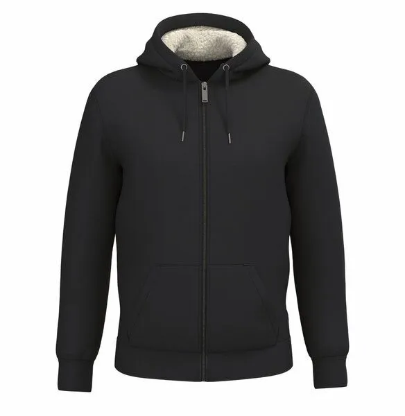 Greenspired Greenspired Nachhaltiger Unisex Sherpaziphoody 580 g/m² XS - 3 XL, Schwarz, – Produktbild 2 von 2
