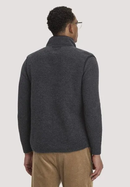 hessnatur hessnatur Wollfleece Weste Regular aus reiner Bio-Merinowolle, Anthrazit, – Produktbild 2 von 4