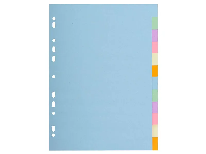 Exacompta 25 Exacompta Register "Forever", 12 Taben neutral, 170 g/m², DIN A4, pastell sortiert – Produktbild 1 von 1