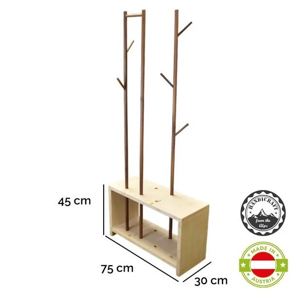 4betterdays 4betterdays Garderobe 'MyStyle' - Small | L 75 x T 30 x H 45 cm | Zirbe – Produktbild 3 von 8