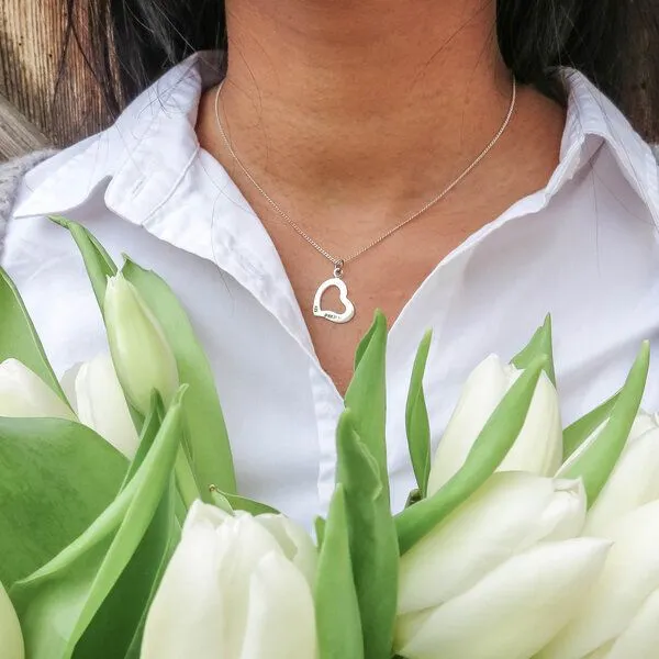 pakilia pakilia Silber Kette Herz minimalistisch fair-trade und handmade – Produktbild 4 von 4