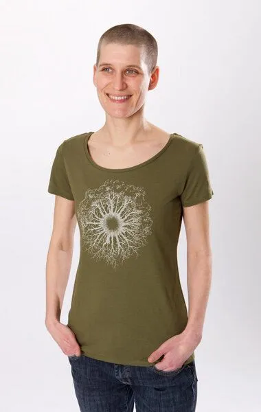 Life-Tree Life-Tree Bambus Shirt Fairwear für Damen "WoodenIris" in Moss Green – Produktbild 1 von 4
