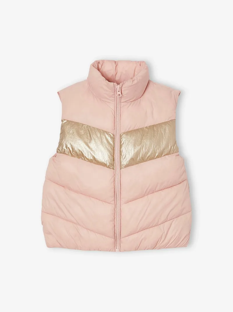 Vertbaudet Vertbaudet Colorblock-Steppweste Mädchen, Pudrig rosa, – Produktbild 1 von 4