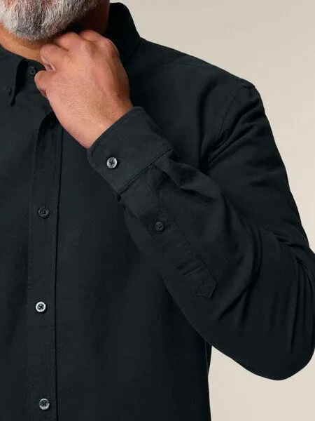 Human Family Human Family Bio Herren Basic Oxford Hemd, Schwarz, – Produktbild 3 von 4