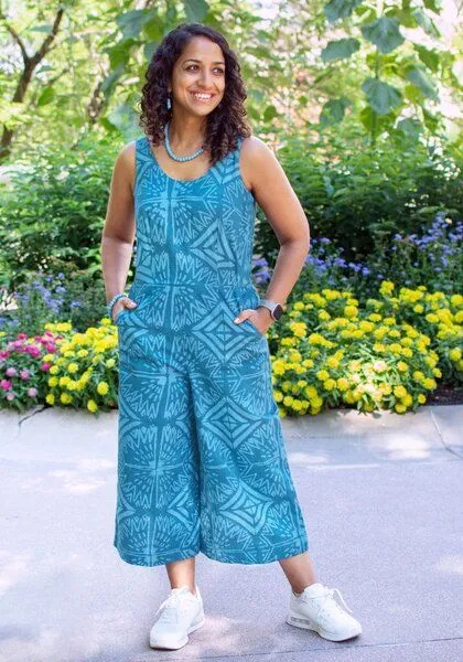 Global Mamas Global Mamas Bio Jumpsuit - Pathways, Radiance (teal), – Produktbild 2 von 3
