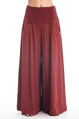 RAVENS VIEW IBIZA RAVENS VIEW IBIZA Damen vegan Rock Hose Easy Dark Granat – Produktbild 1 von 1