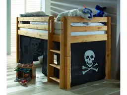 Hochbett "Infanskids" halbhoch, B90xT200xH117 cm, Leiter gerade, Kiefer geb./geölt – Produktbild 1 von 1