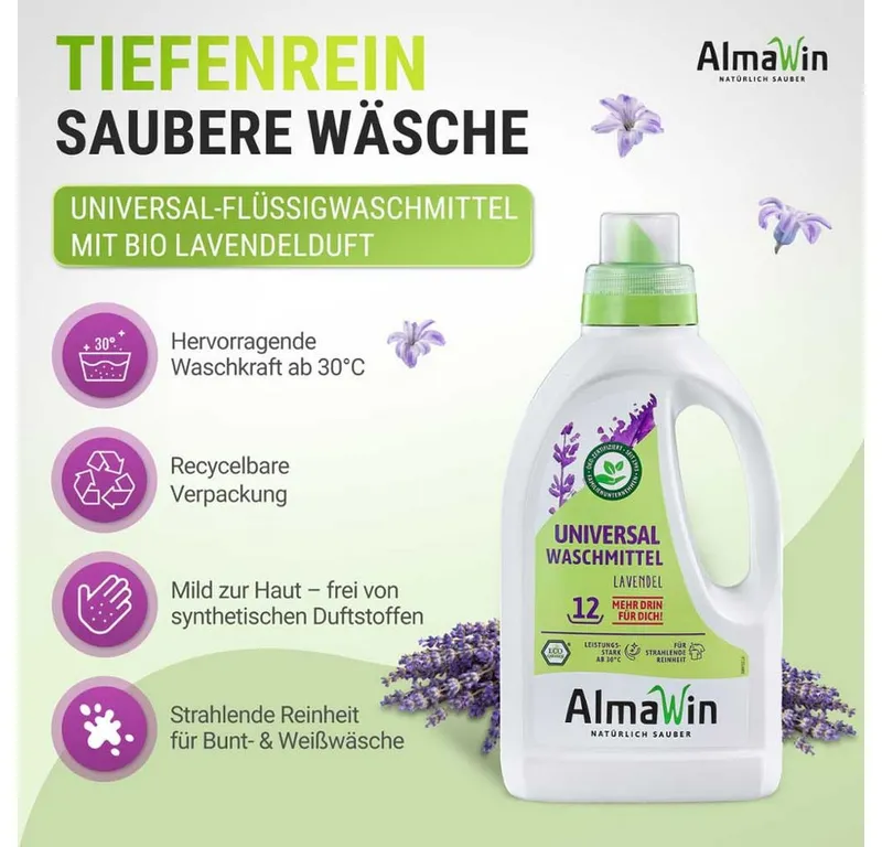 AlmaWin AlmaWin Komplettes Haushalt Starter-Set Vollwaschmittel – Produktbild 3 von 5