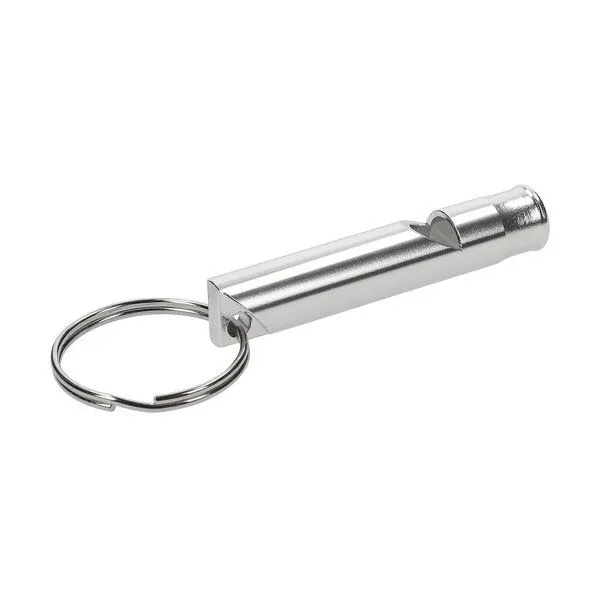 elasto elasto Signalpfeife aus Edelstahl - kompakte Notfallpfeife mit Schlüsselring, Silber, – Produktbild 2 von 4