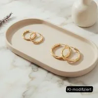 ELEKTROPULLI ELEKTROPULLI Geschlossene TWIST Creolen in 6 Größen, Gold, – Produktbild 1 von 1