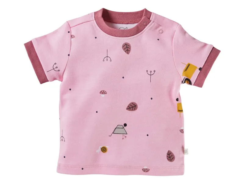 HANS NATUR Baby T-Shirt Bio-Baumwolle Garten rosa Gr.62/68, Rosa, – Produktbild 1 von 2