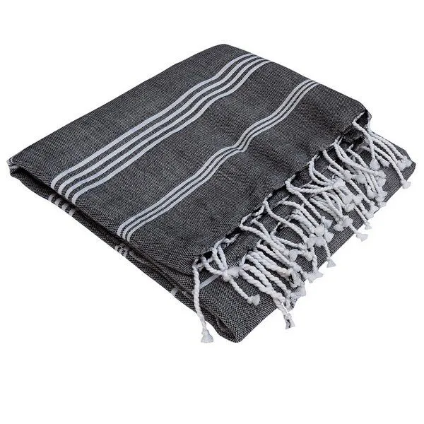 Karawan authentic Karawan authentic Hamamtuch Bio-Baumwolle Hammam, Schwarz, – Produktbild 3 von 4