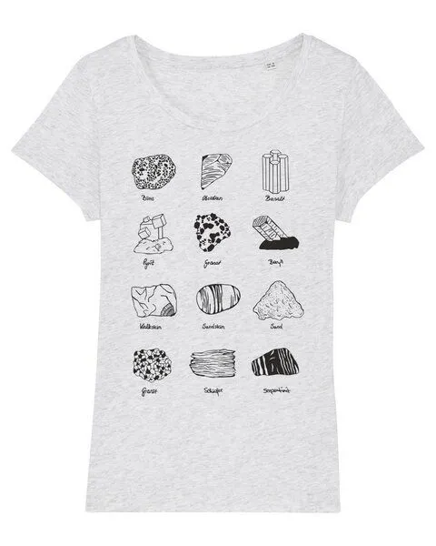 UNIPOLAR Unipolar Geologie T-Shirt | Gesteinsarten, Heather ash, – Produktbild 1 von 7
