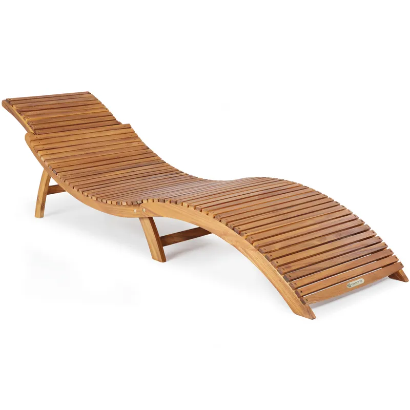 Casaria® Faltbare Gartenliege Akazienholz FSC®-zertifiziert, Braun, – Produktbild 1 von 2