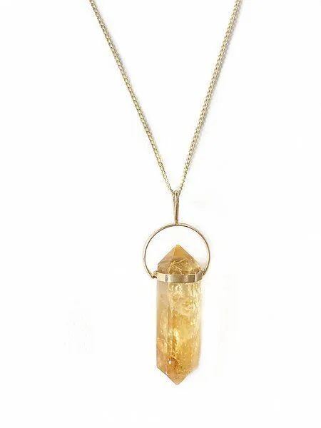Crystal and Sage Crystal and Sage Zitrin Halskette vergoldet – Produktbild 2 von 2