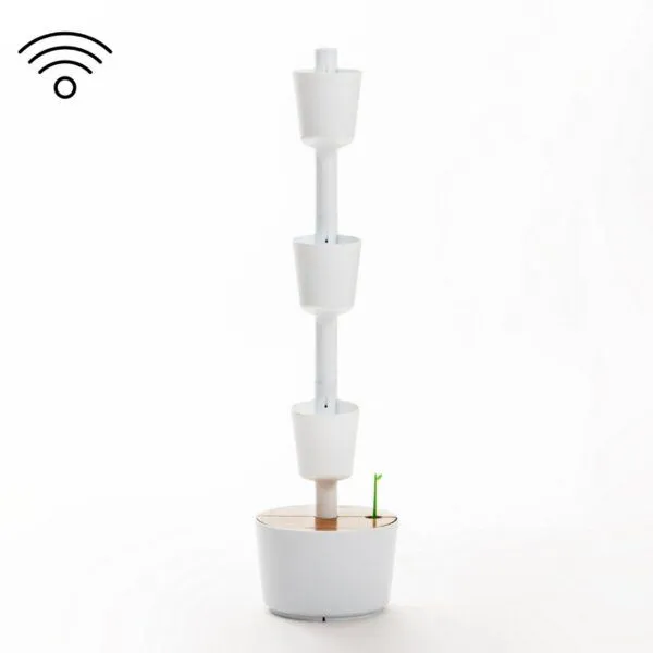 CitySens CitySens Vertikaler Blumentopf mit Wifi-Selbstbewässerung 3 Blumentöpfe, Weiss, – Produktbild 3 von 4