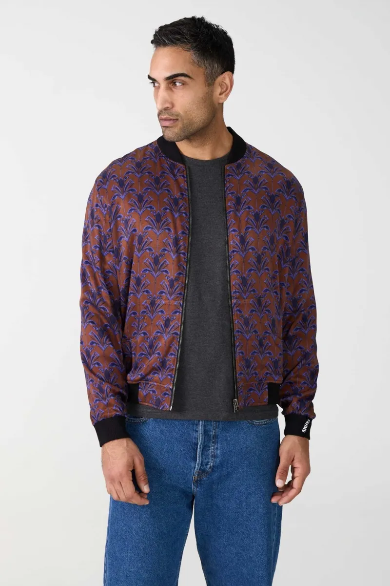 Yahmo Yahmo Herren vegan Jacke Bomber Reversible Laslo Moka/Navy, Violett, – Produktbild 2 von 2